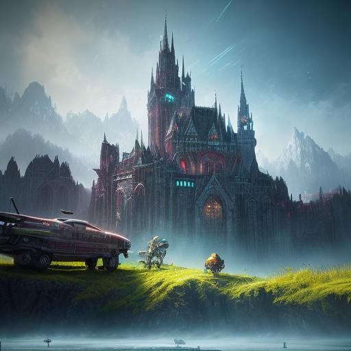 Hand Holding Paper in Dreamlike Office, Digital Art