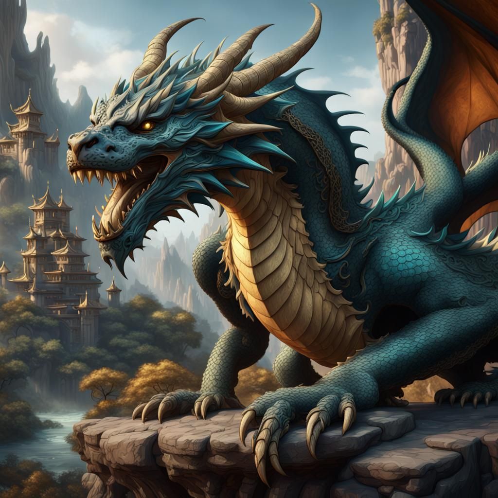 Jaguar Dragon Fantasy Concept Art in 8K