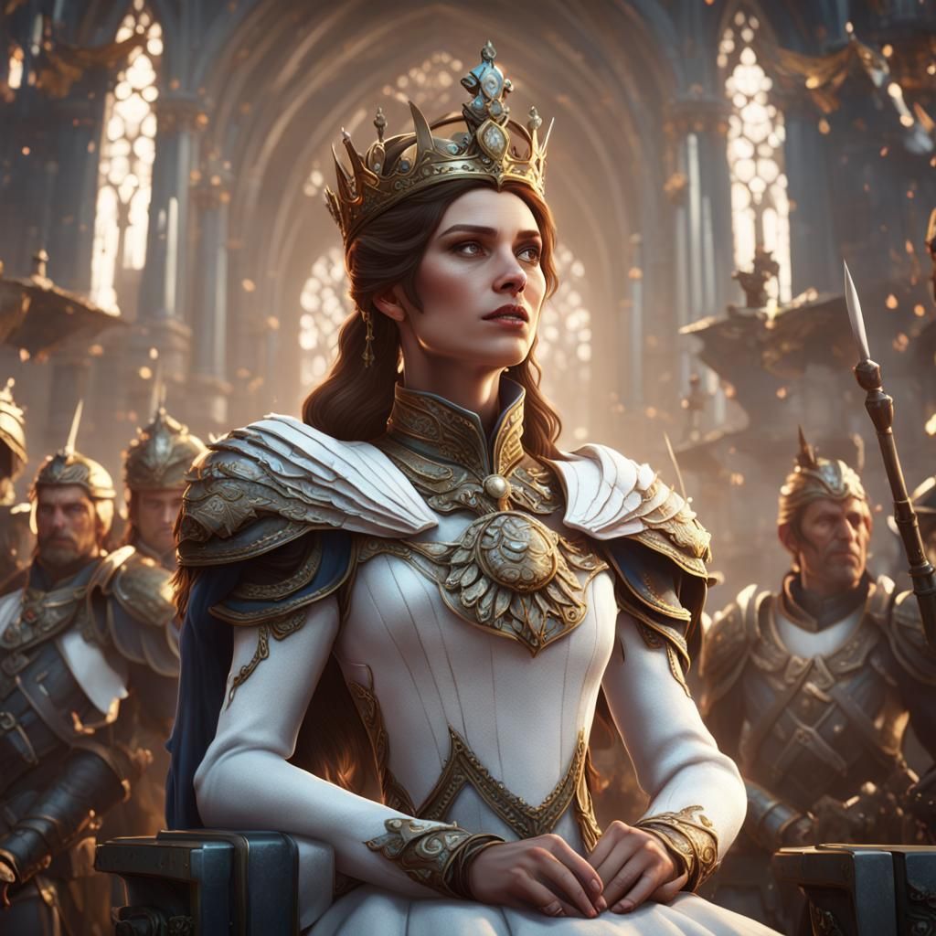 Queen Addresses Her Army: Fantasy Concept Art