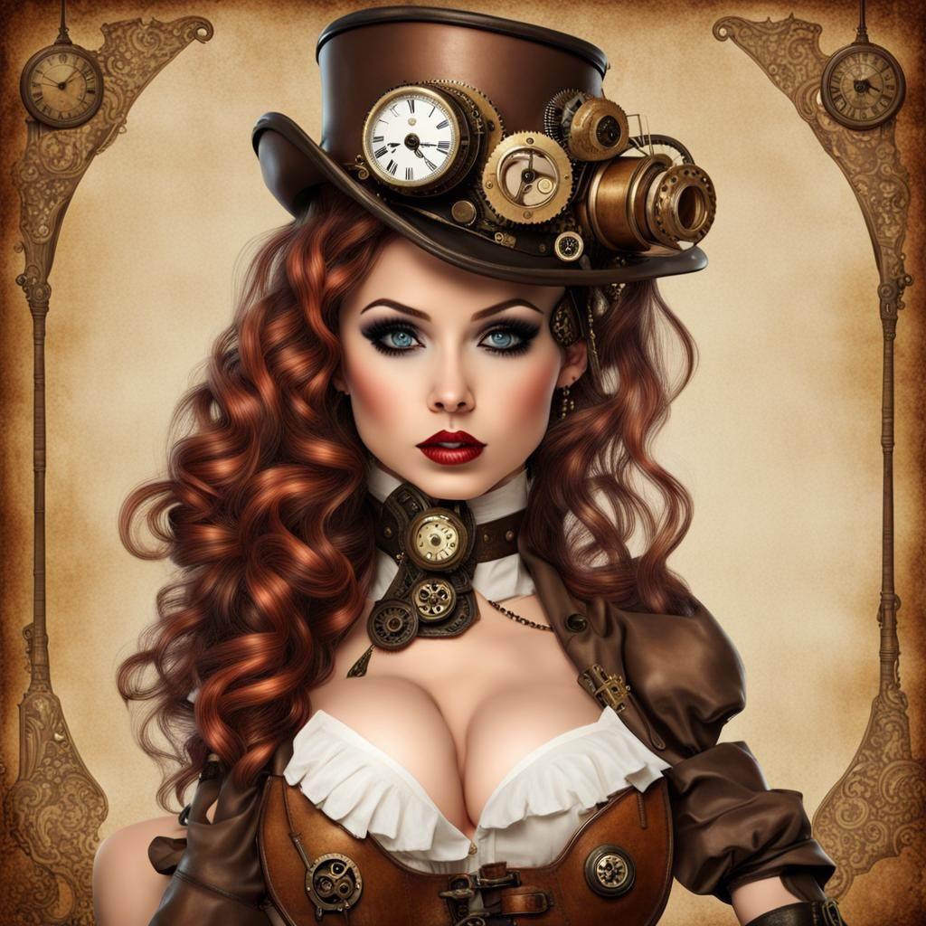 Steampunk Pin-Up Doll: Mechanical Beauty