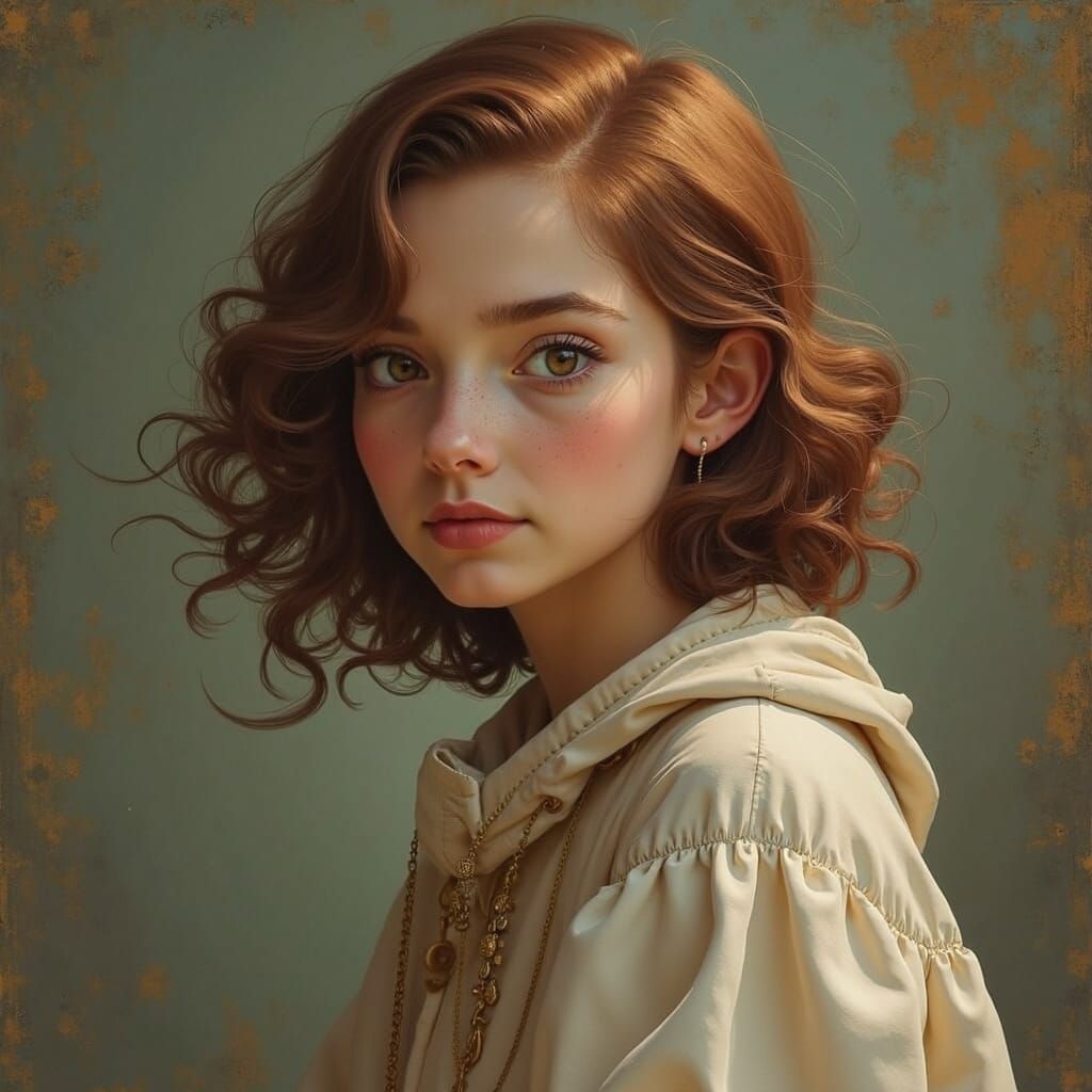Portrait of a Young Lady in Realistic Style
