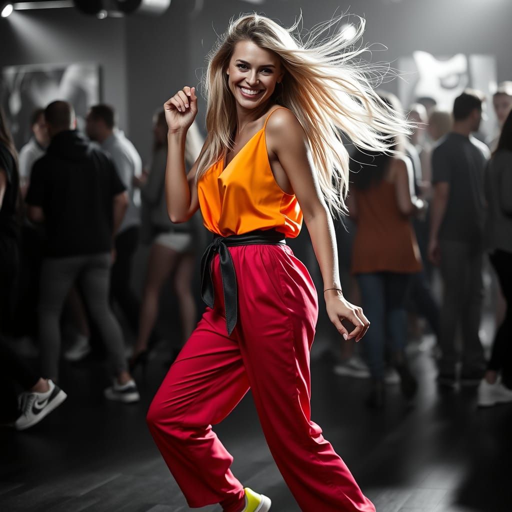 Vibrant Disco Dancer in Colorful Jumpsuit