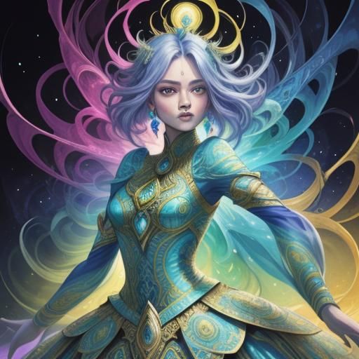 Balanced Yellow and Blue Macro: Neo-Impressionist Art