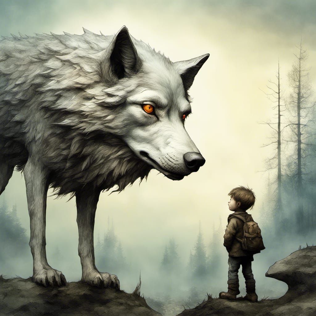 Boy Who Cried Wolf: 3D Digital Art