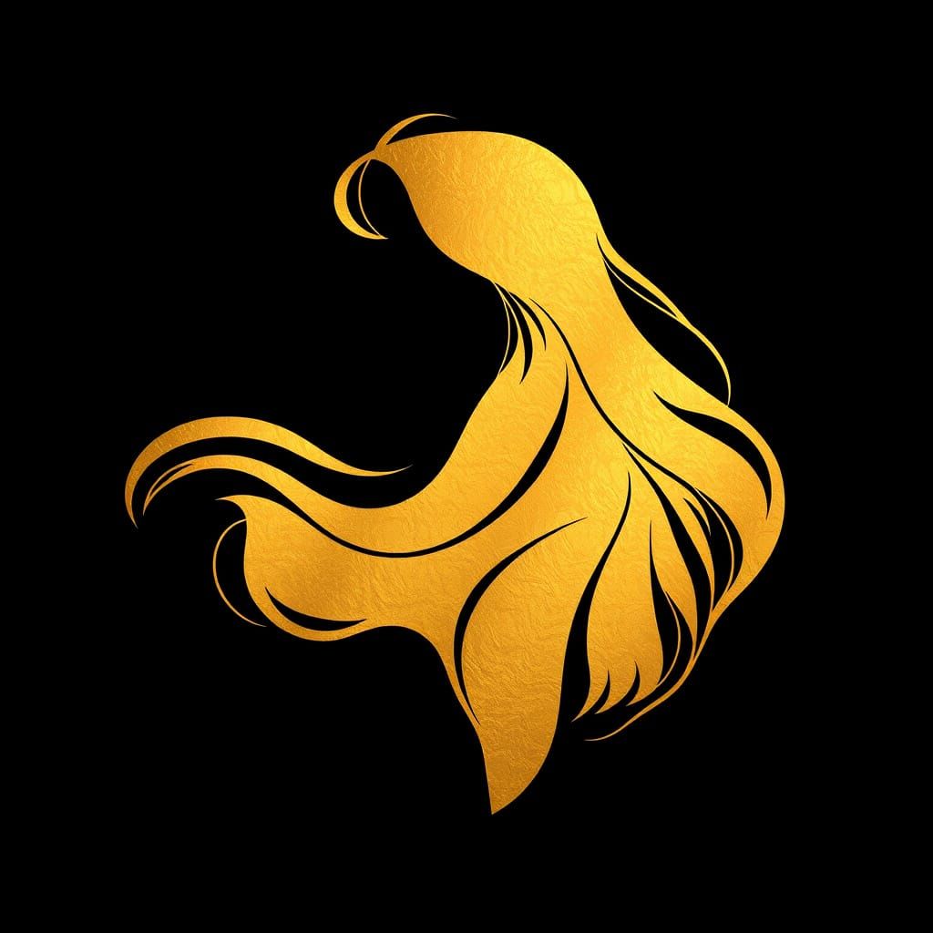 Bauhaus Style Gold Woman Silhouette Color Study