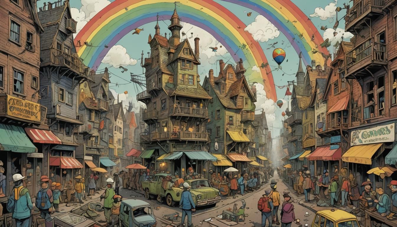 Post-Apocalyptic Dreamscape in Animated Style