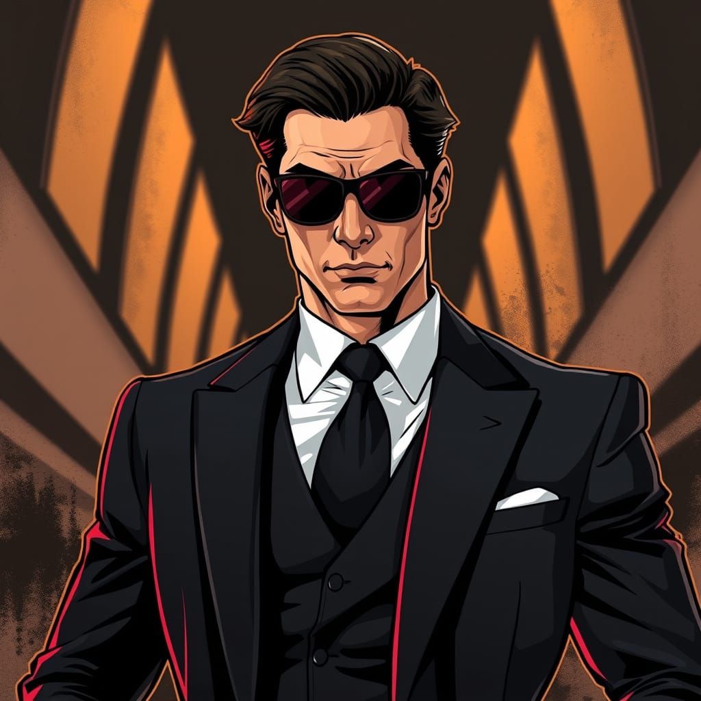 Dark Hero in Tailored Suit