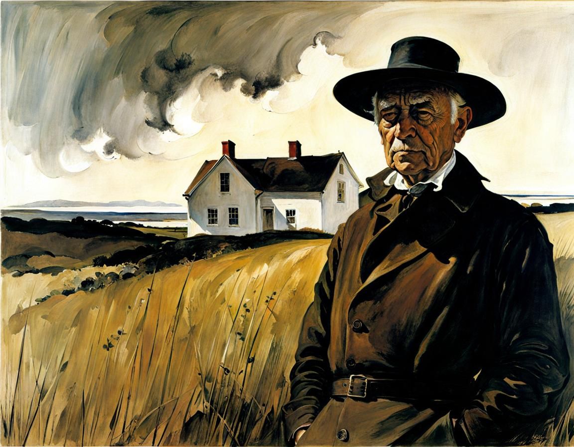 Evocative Rural Landscape in Wyeth Style
