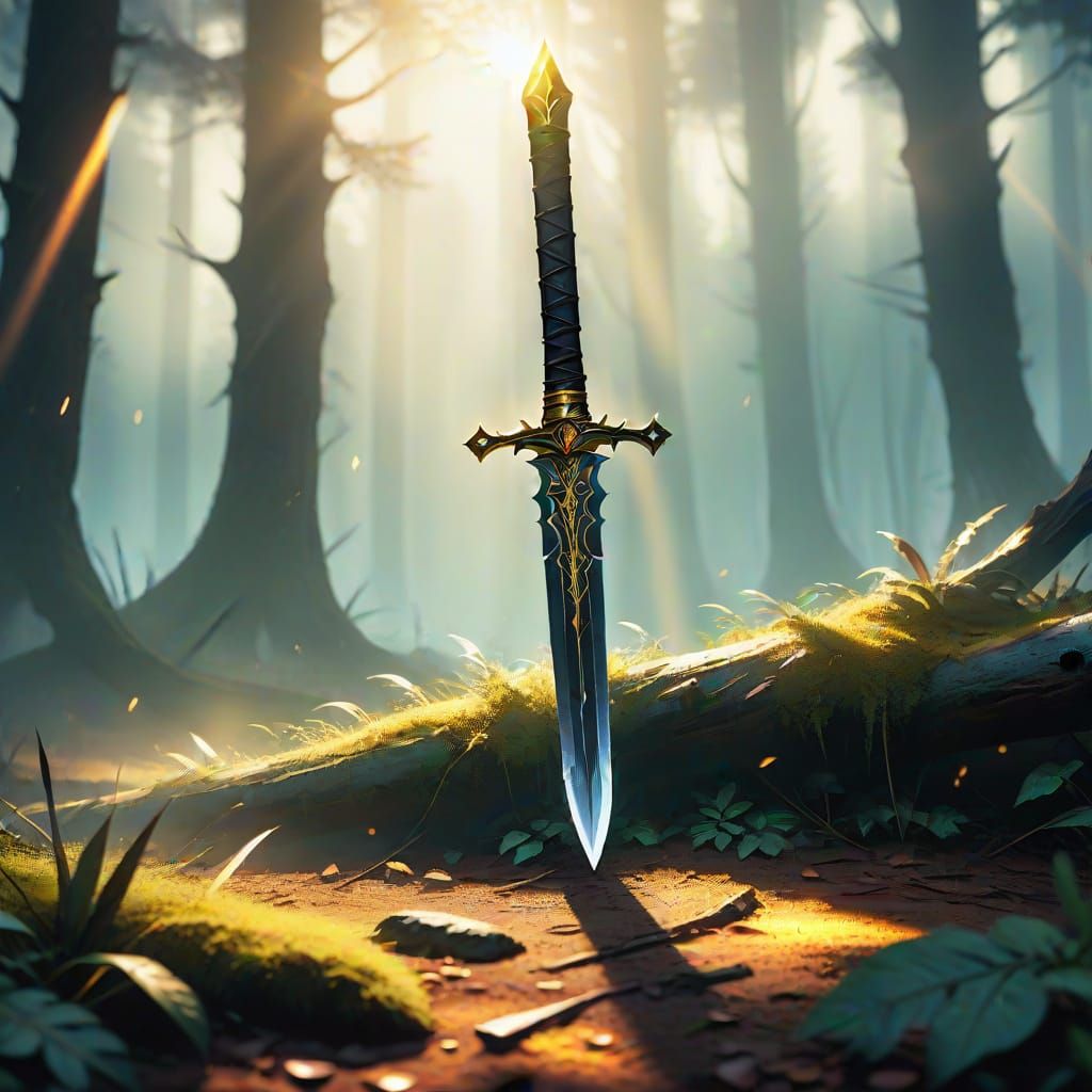 Ethereal Shadow Sword in Golden Light