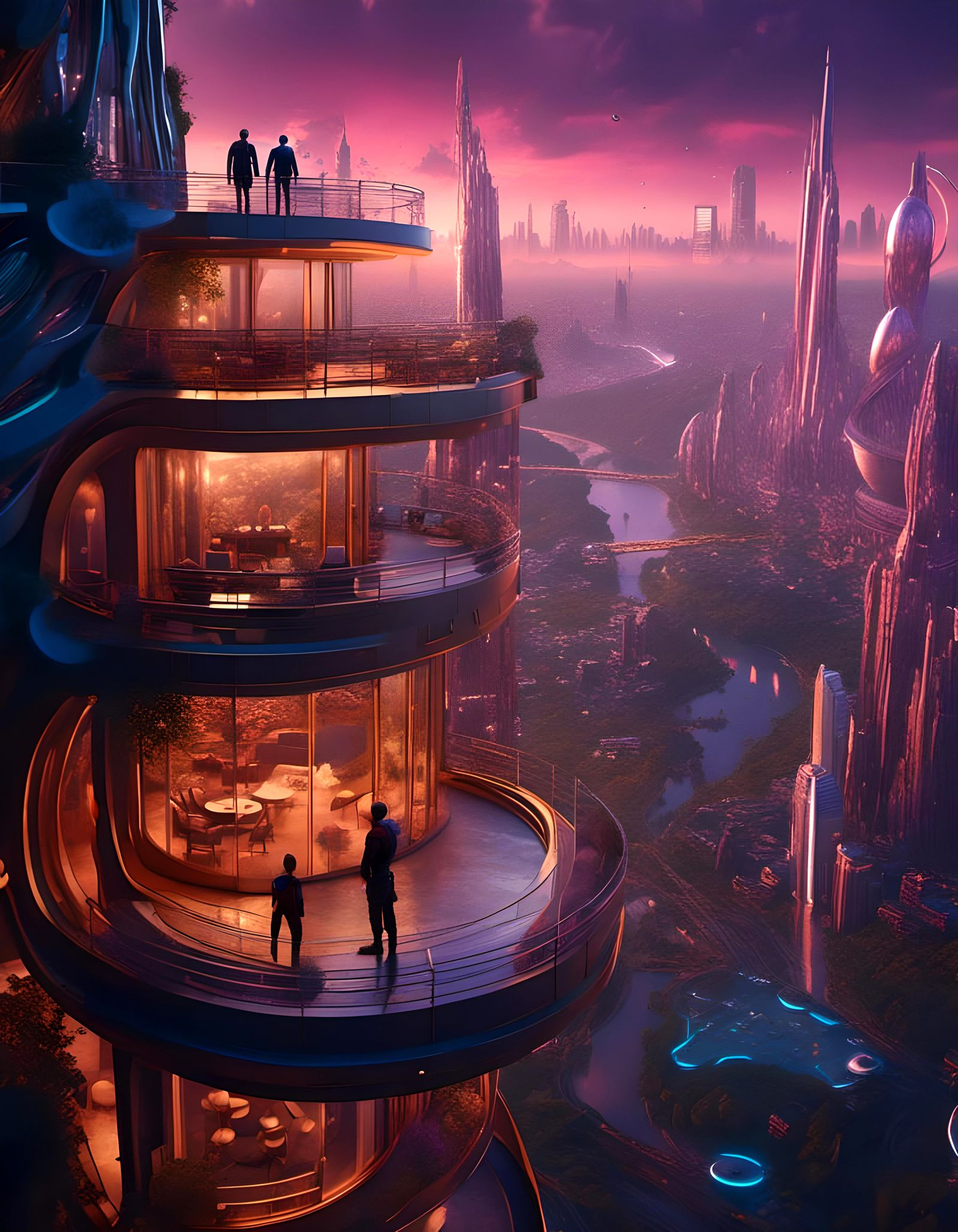 Earth Capital in 3000: Epic Digital Matte Painting