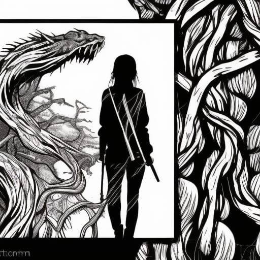 Monochrome Horror: Girl in Dead Forest