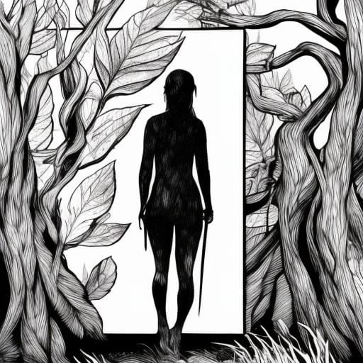 Girl in a Haunting Monochromatic Nightmare