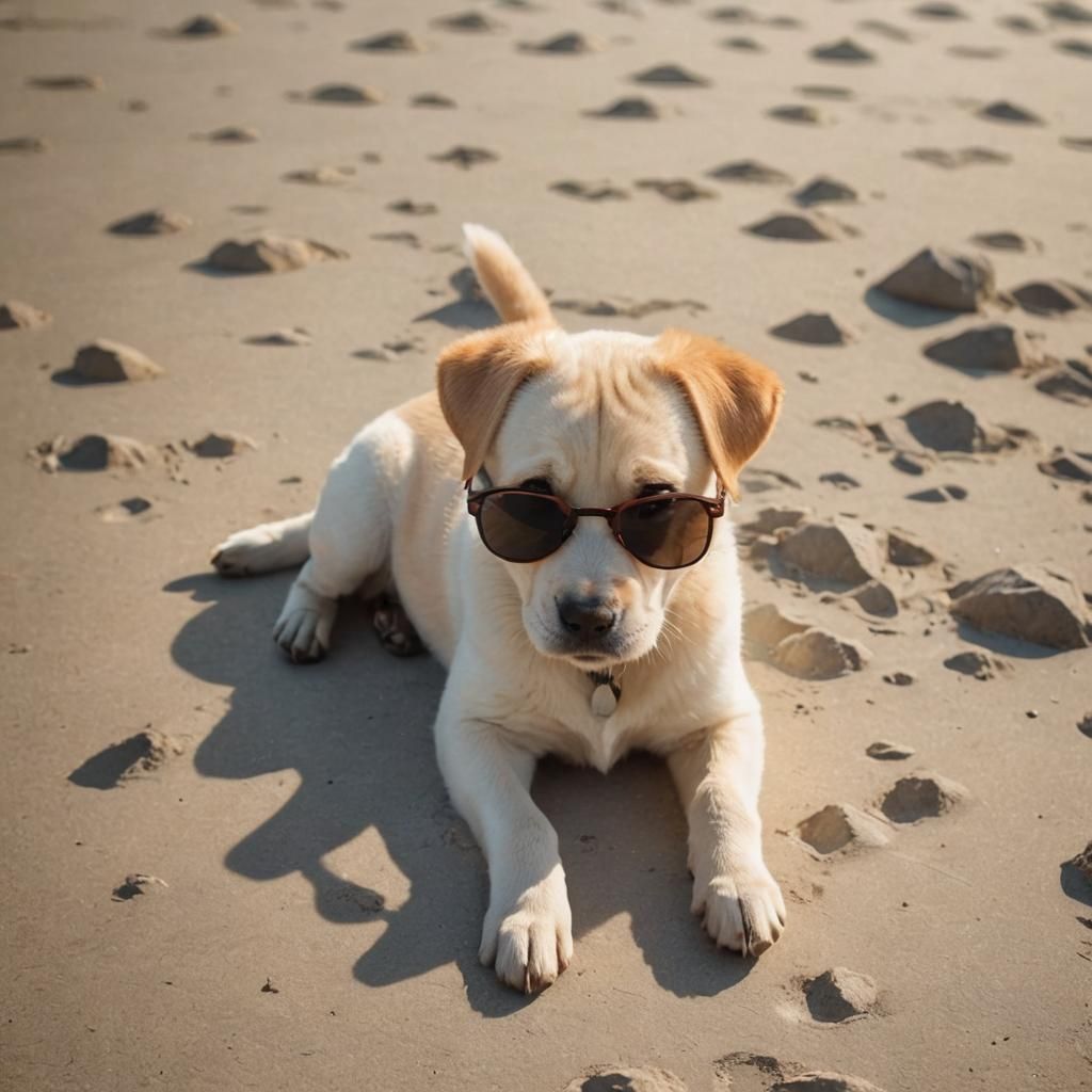 Labrador in Divine Sunshine Among Clouds