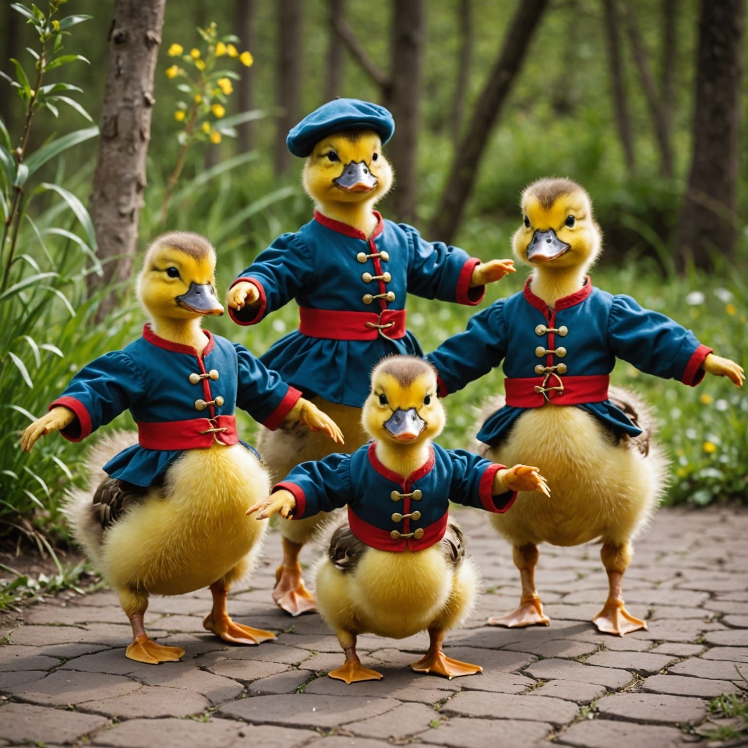 Ducklings Perform Cossack Prisyadka Dance