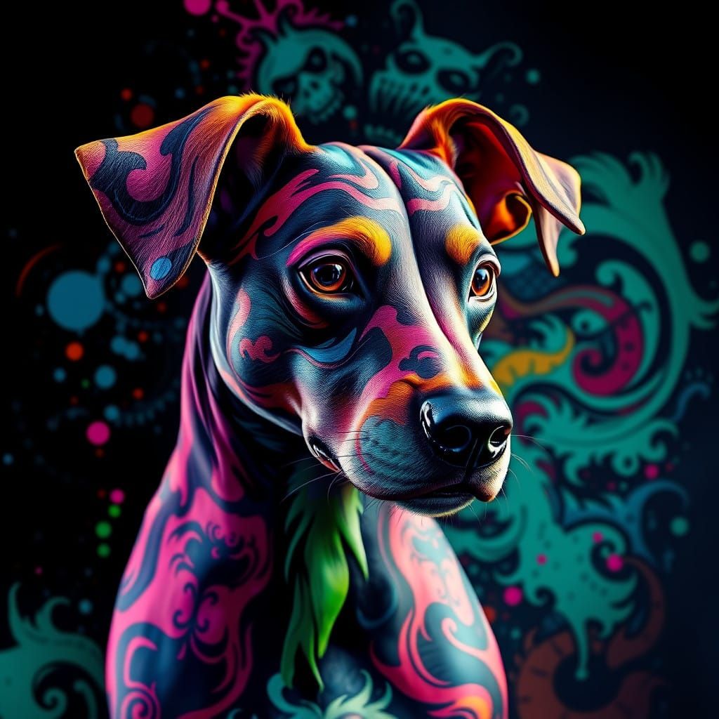 Graffiti Canine in Triadic Hues
