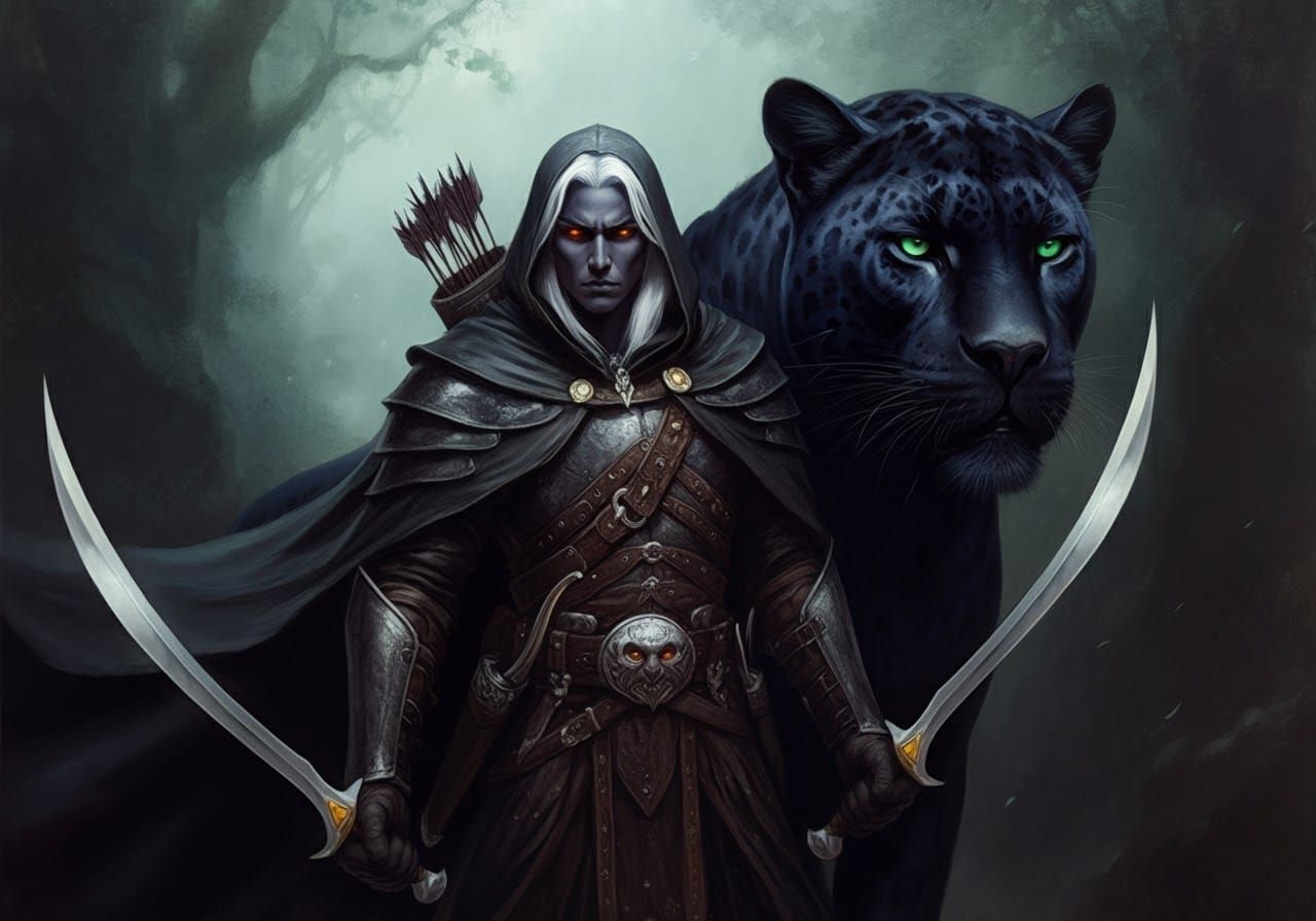 Drizzt Do'Urden and Guenhwyvar