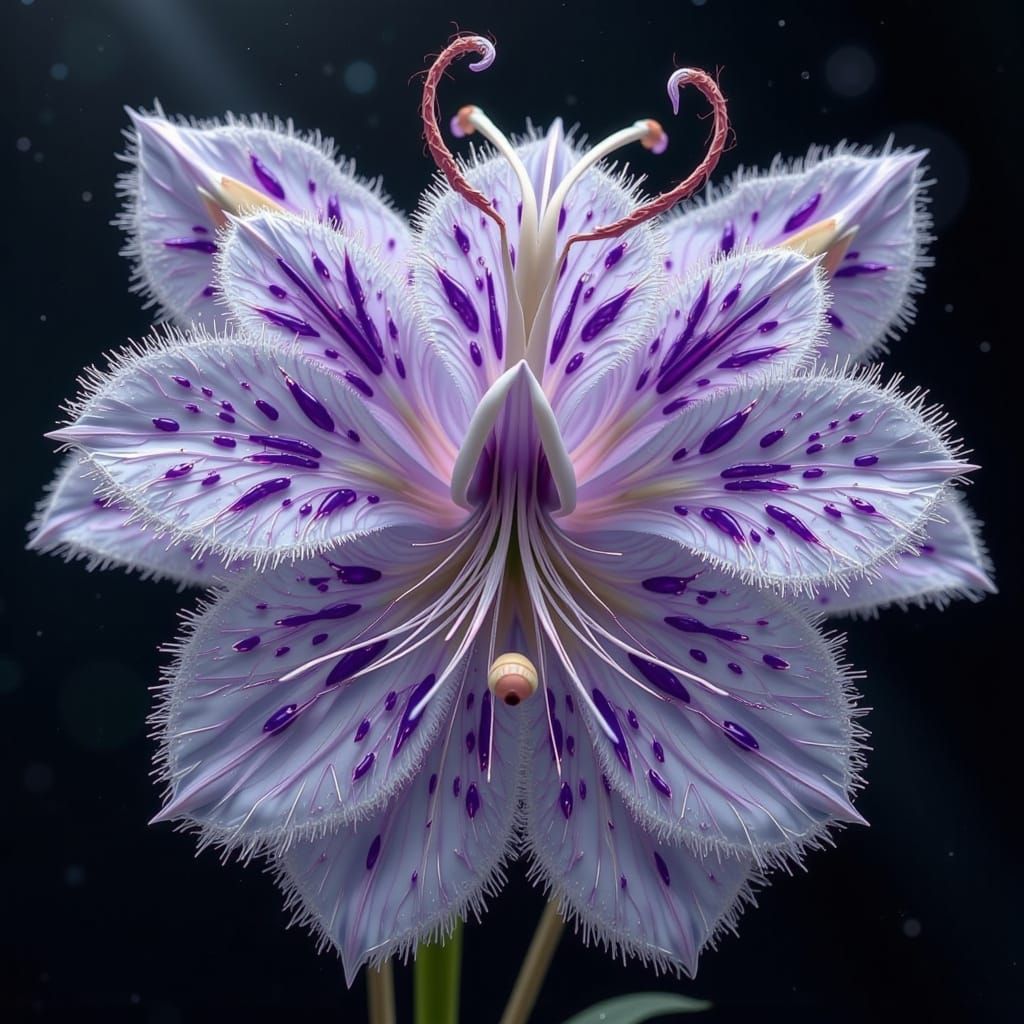 Cat Face Flowers in Botanical Art Style