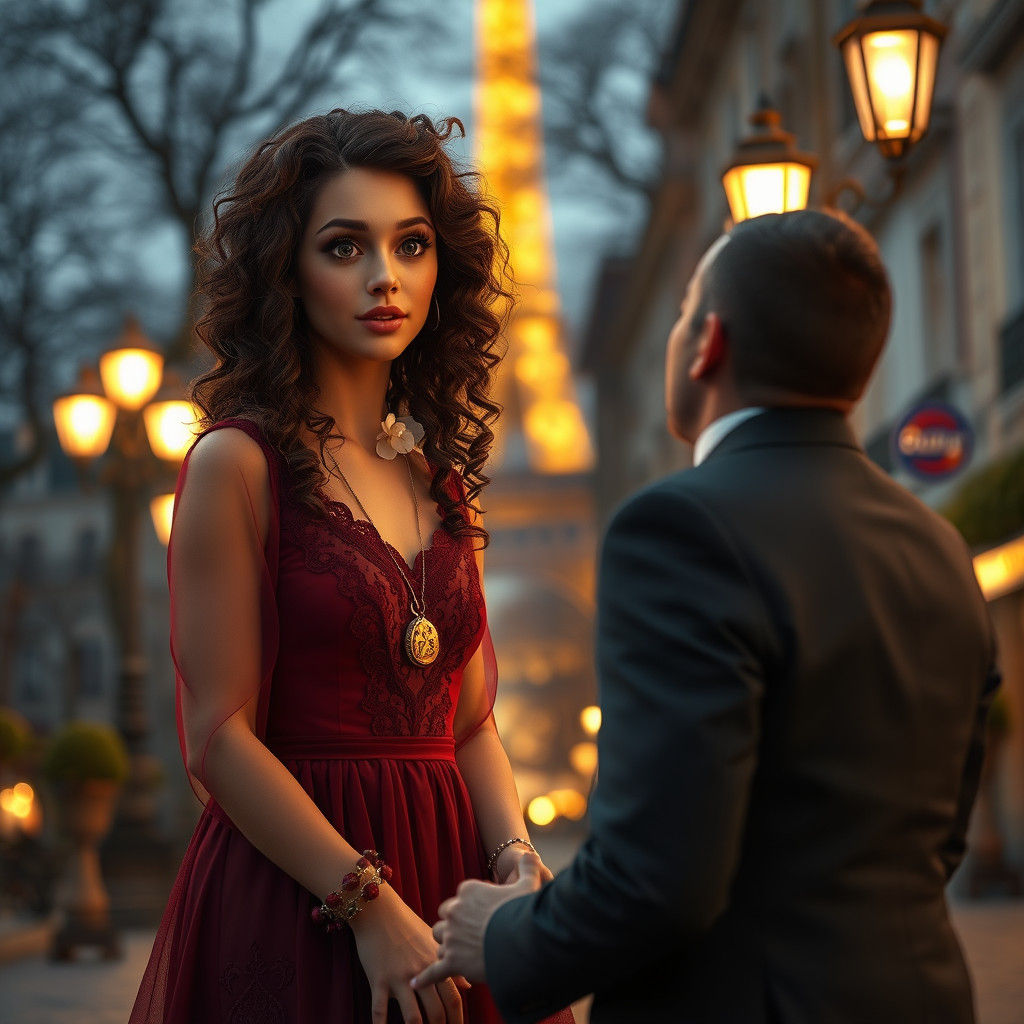 Romantic Proposal in Paris with Art Nouveau Lighting