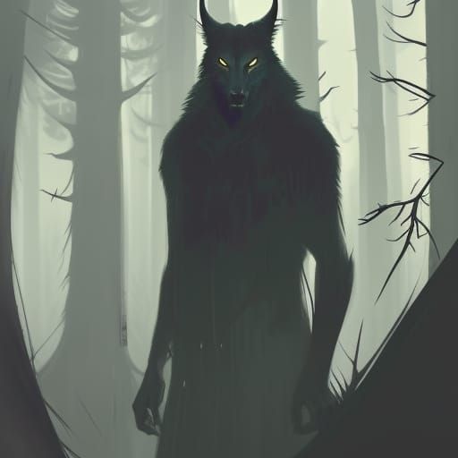 High Gothic Noir Portrait: Demonic Werewolf