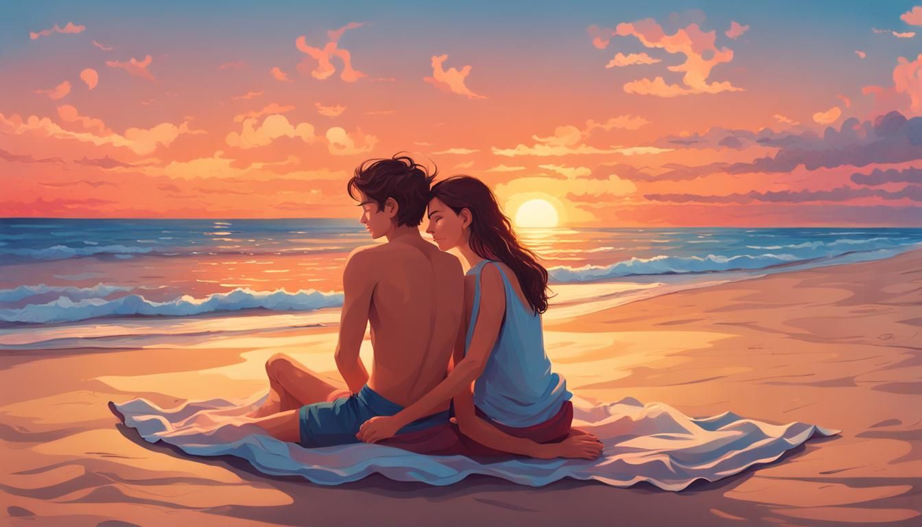 Couple on Tropical Beach at Dawn