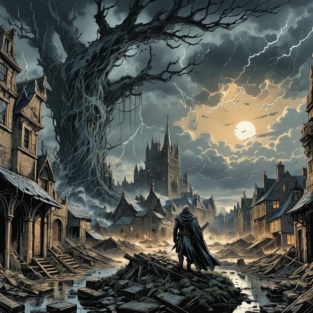 Dramatic Storm Comic Book Art