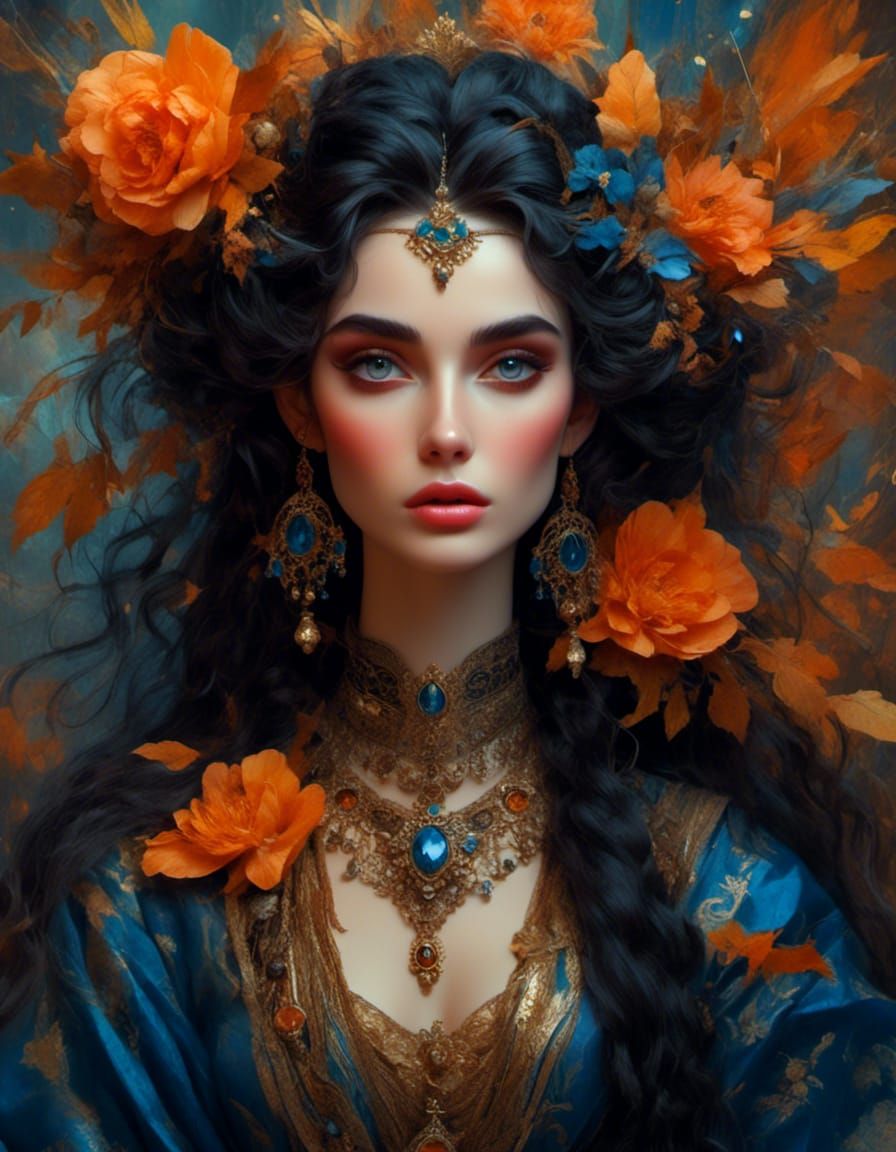 Expressive Woman Portrait in Zeng Fanzhi Style