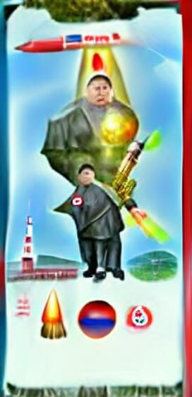 Kim Jong-Un Portrait in Propaganda Art Style
