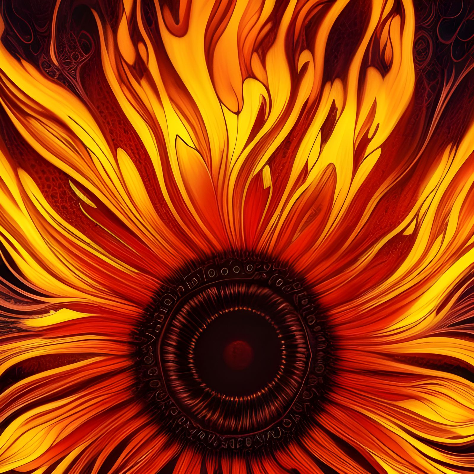 flames of  sunflower