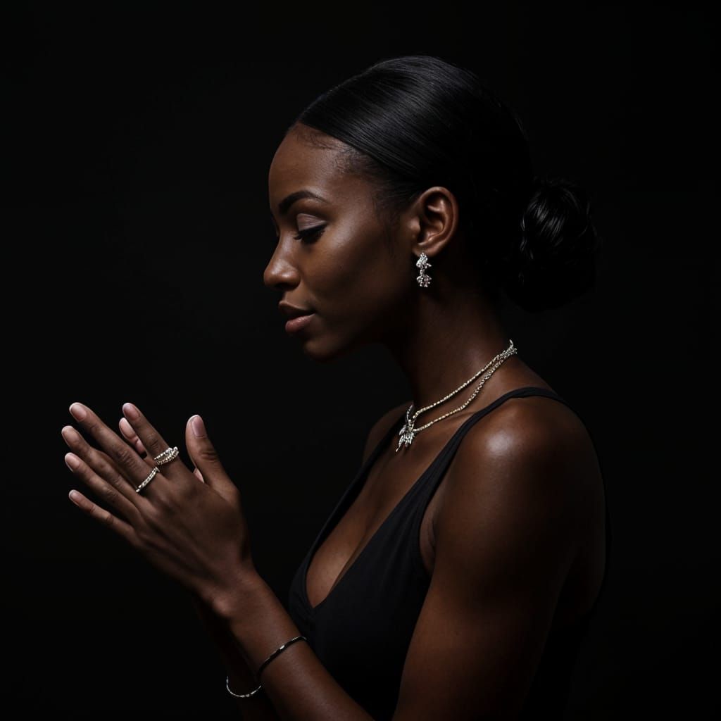 Black African Woman in Profile