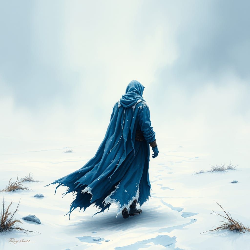 A shroud of frost on every bone, I walk a realm not called my own. The stars have fled, the day is blind, And mist enwra...