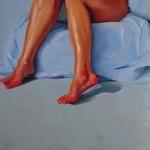 Hyperrealistic Oil Painting of Kim Wexler's Feet