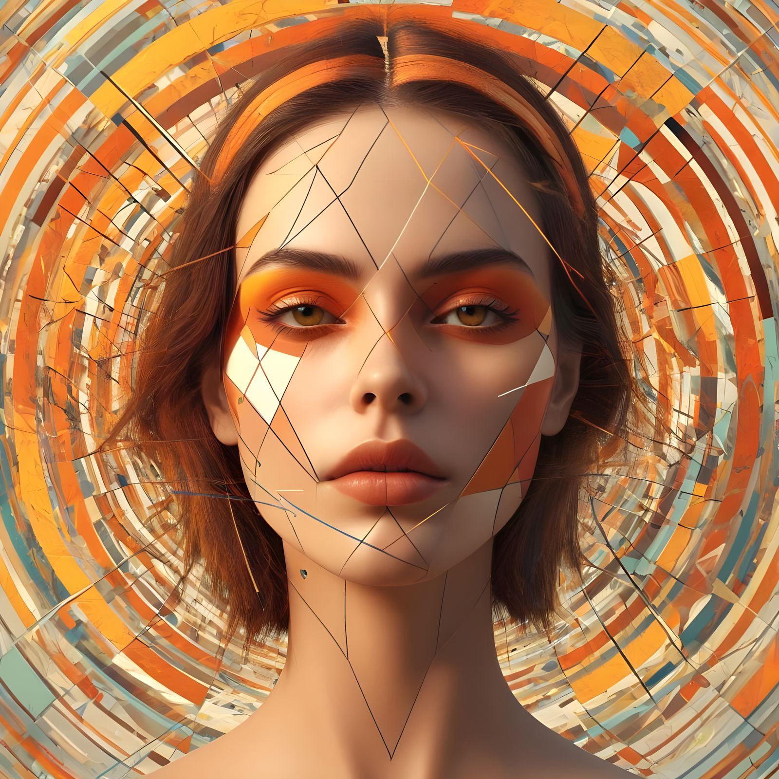 Vibrant Autumn Portrait in Triadic Colors