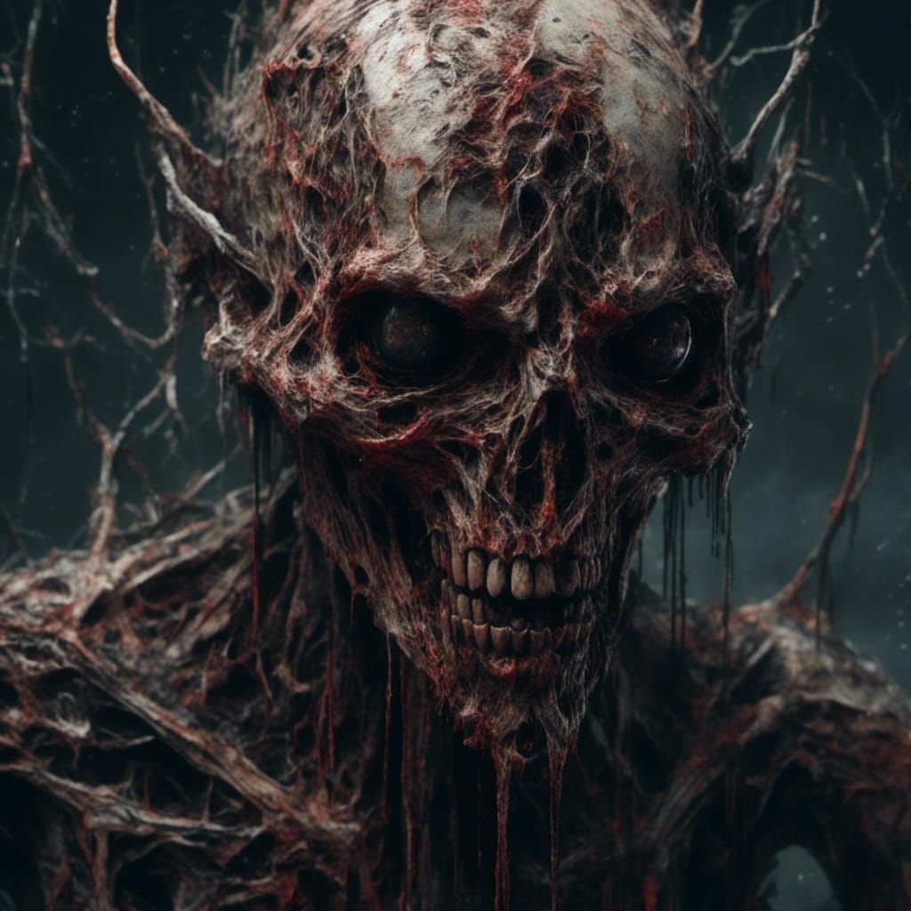 Macabre Humanoid with Sharp Teeth in Detailed Painting