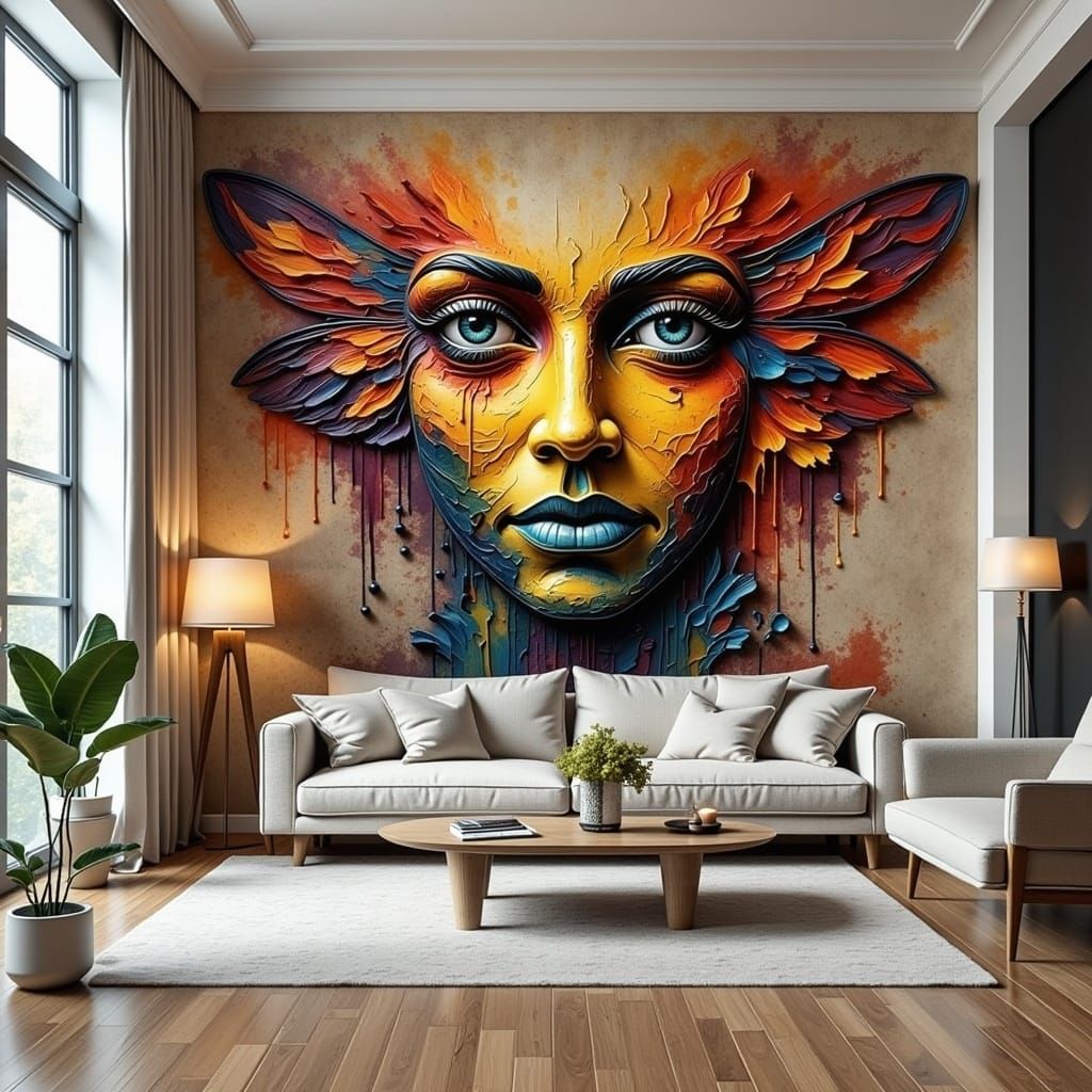 Abstract Wall Art in the Style of Street Art