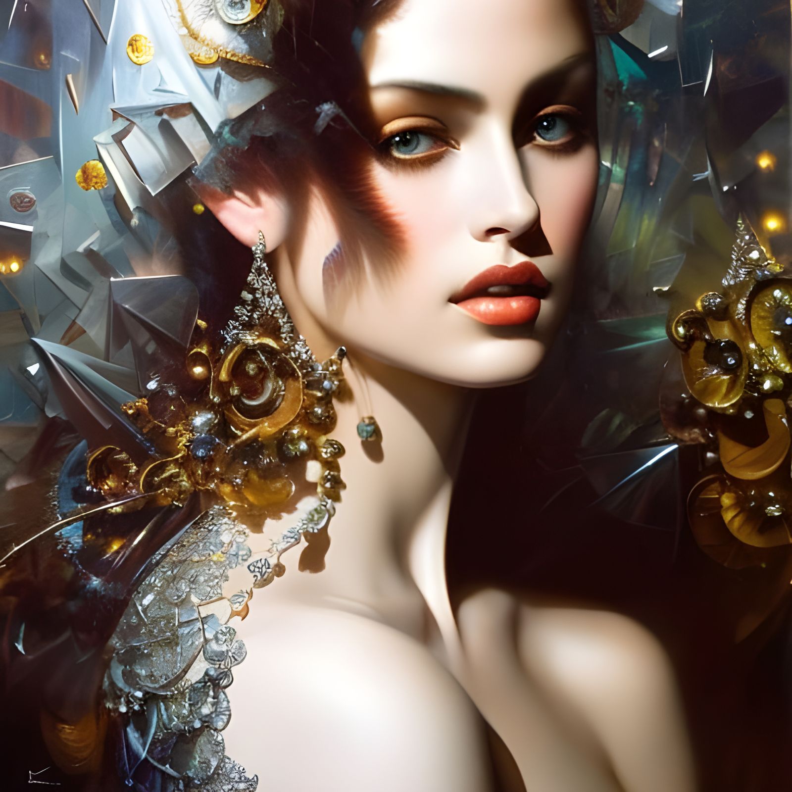 Silver Cyberpunk Princess Portrait