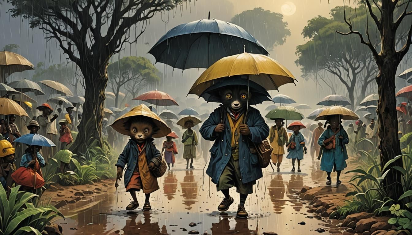 African Rains: Epic Masterpiece in Gothic Style