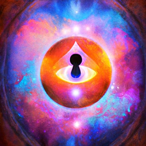 Keyhole with Red Eye and Flame, by Amaringo