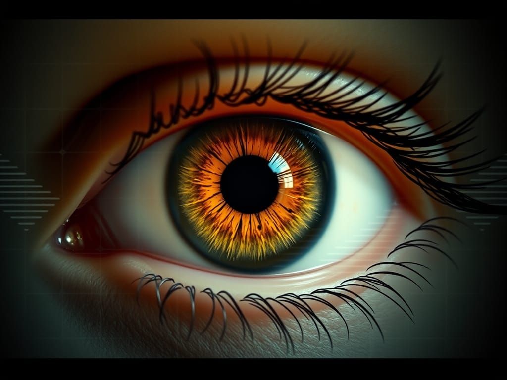 Butternut Squash Eye in Digital Glitch Art Style