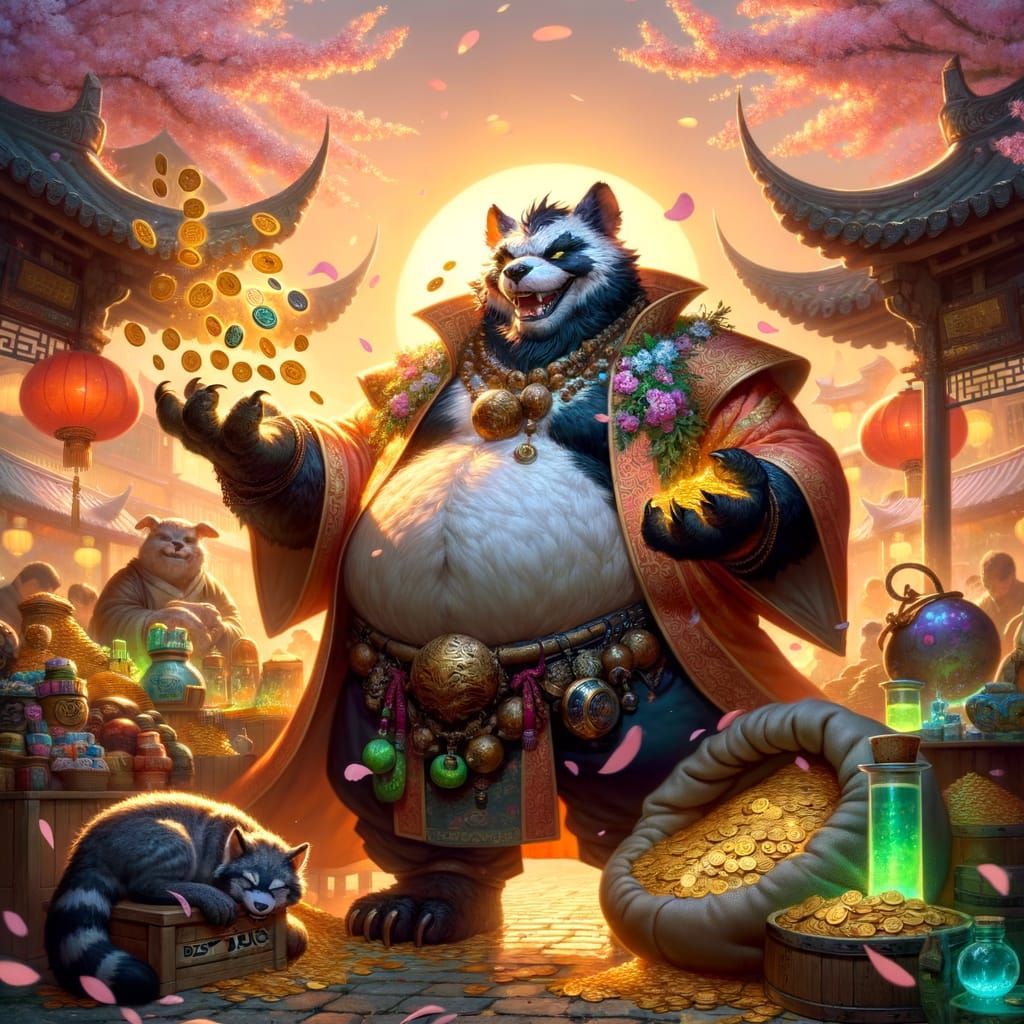 Chubby Panda Werewolf Merchant in Chinese Market