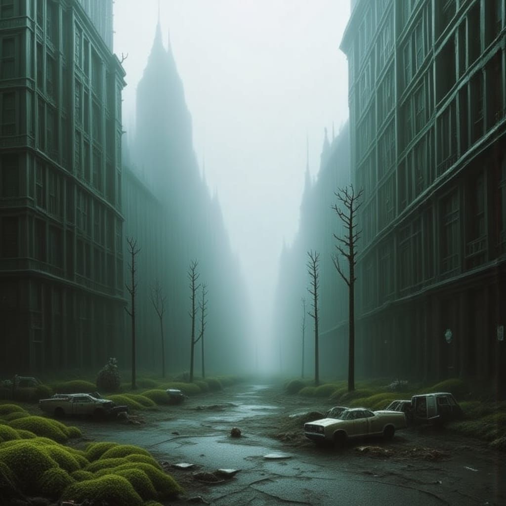 Post-Apocalyptic City Landscape in Cinematic Style