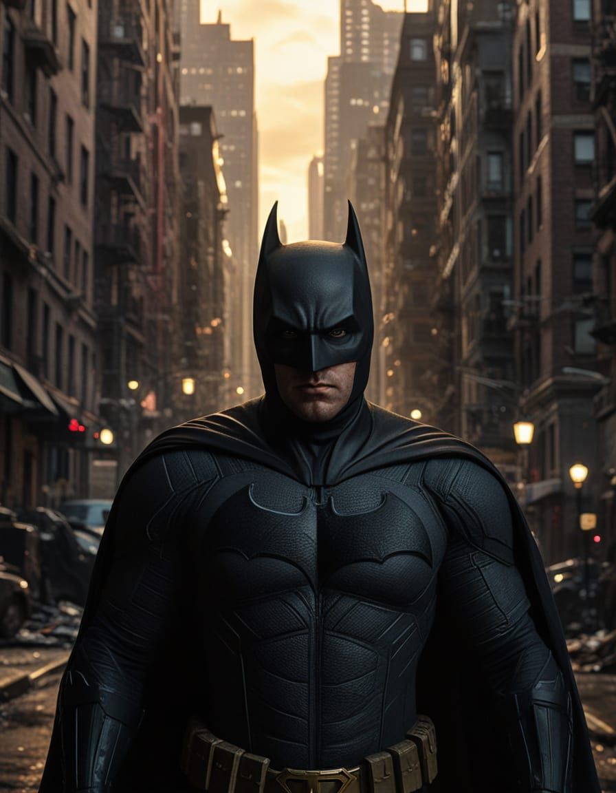 Hyper-Realistic Cinematic Portrait of Ben Affleck's Batman
