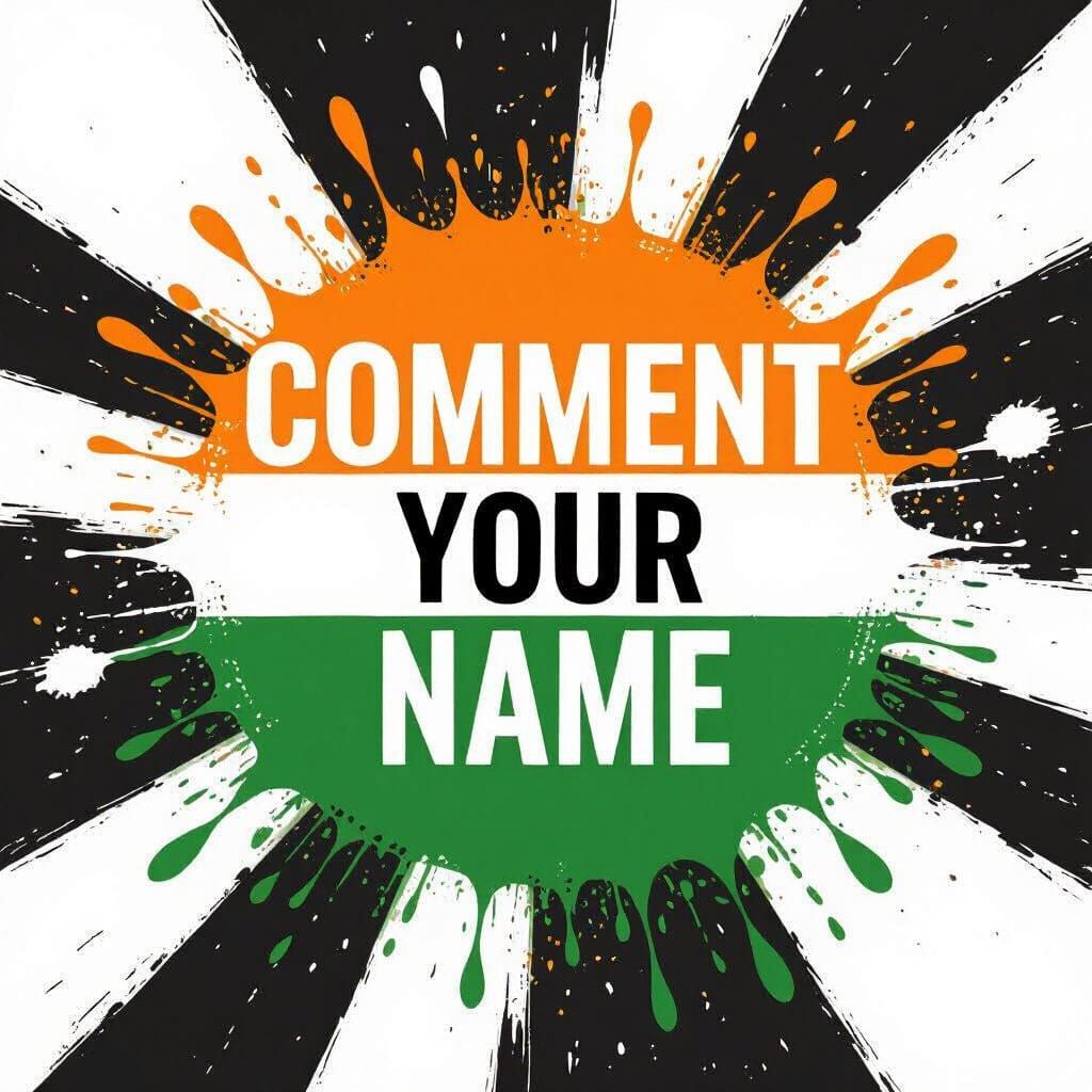 Indian Independence Day Abstract Paint Splash Design