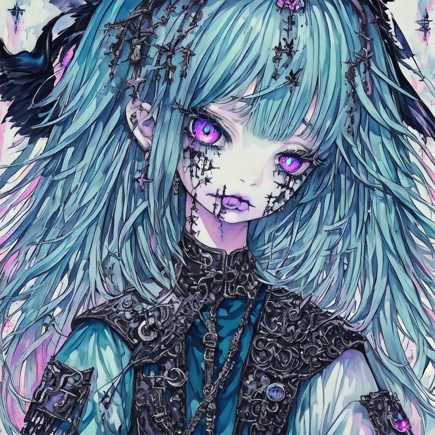 Gothic Goddess in Pastel Hues