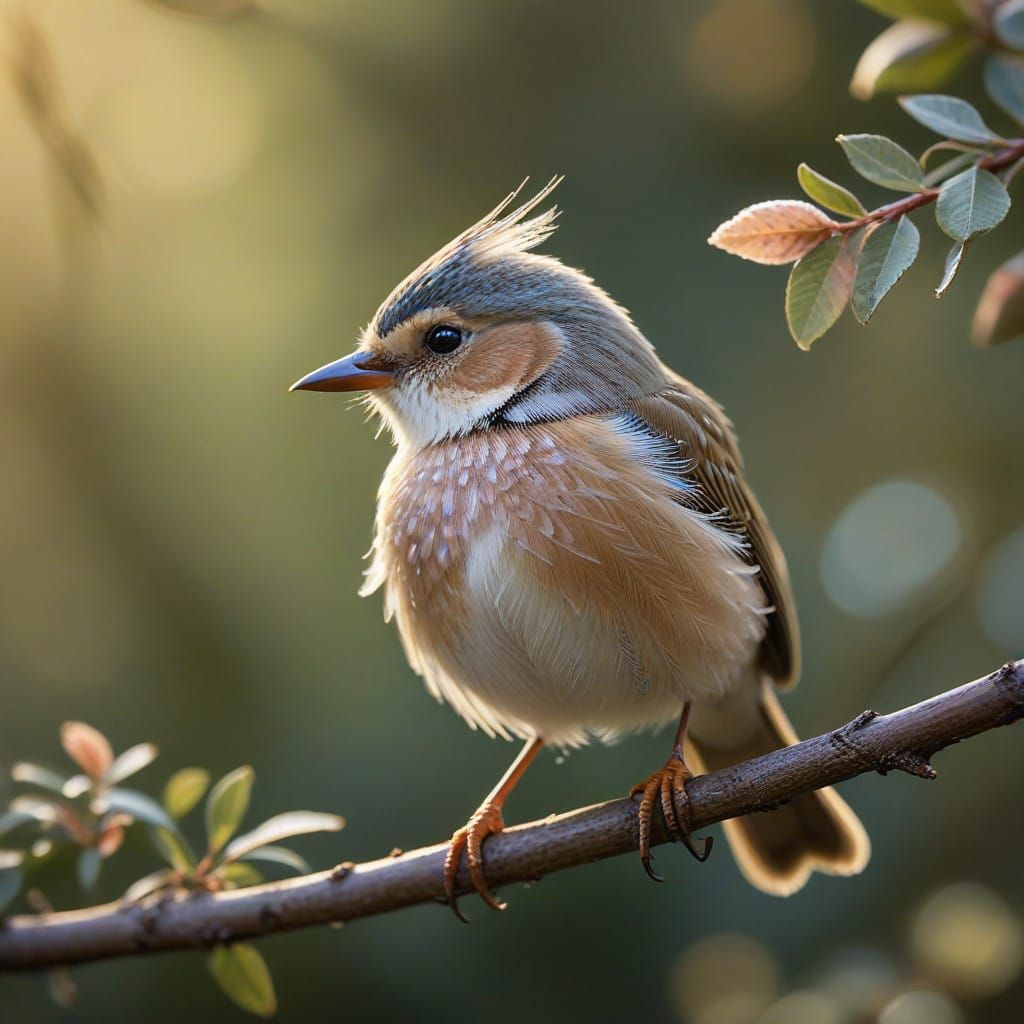Dainty Pastel Bird Perched in Ethereal Light