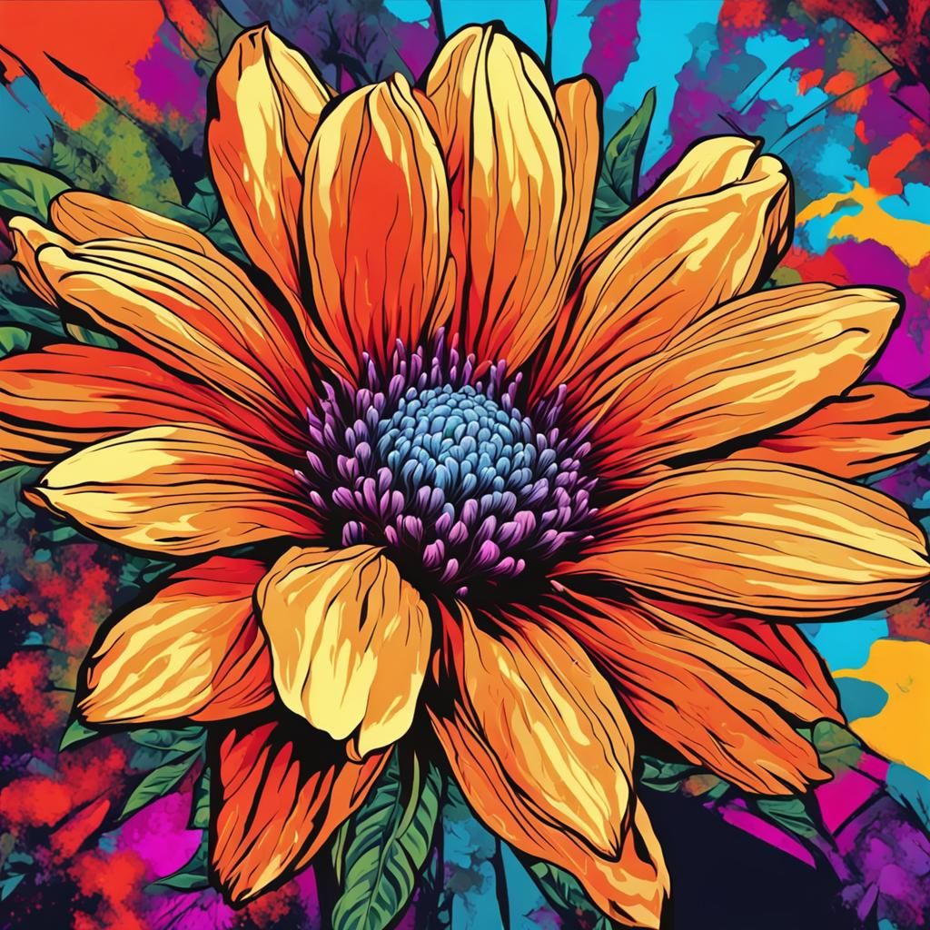 Vibrant Pop Art Flower in 8K Resolution