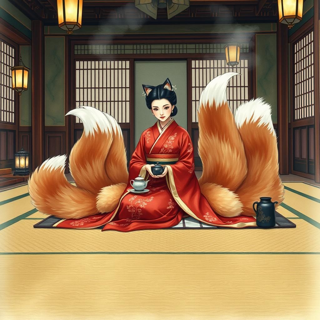 Kitsune Spirit in Japanese Tea Ceremony