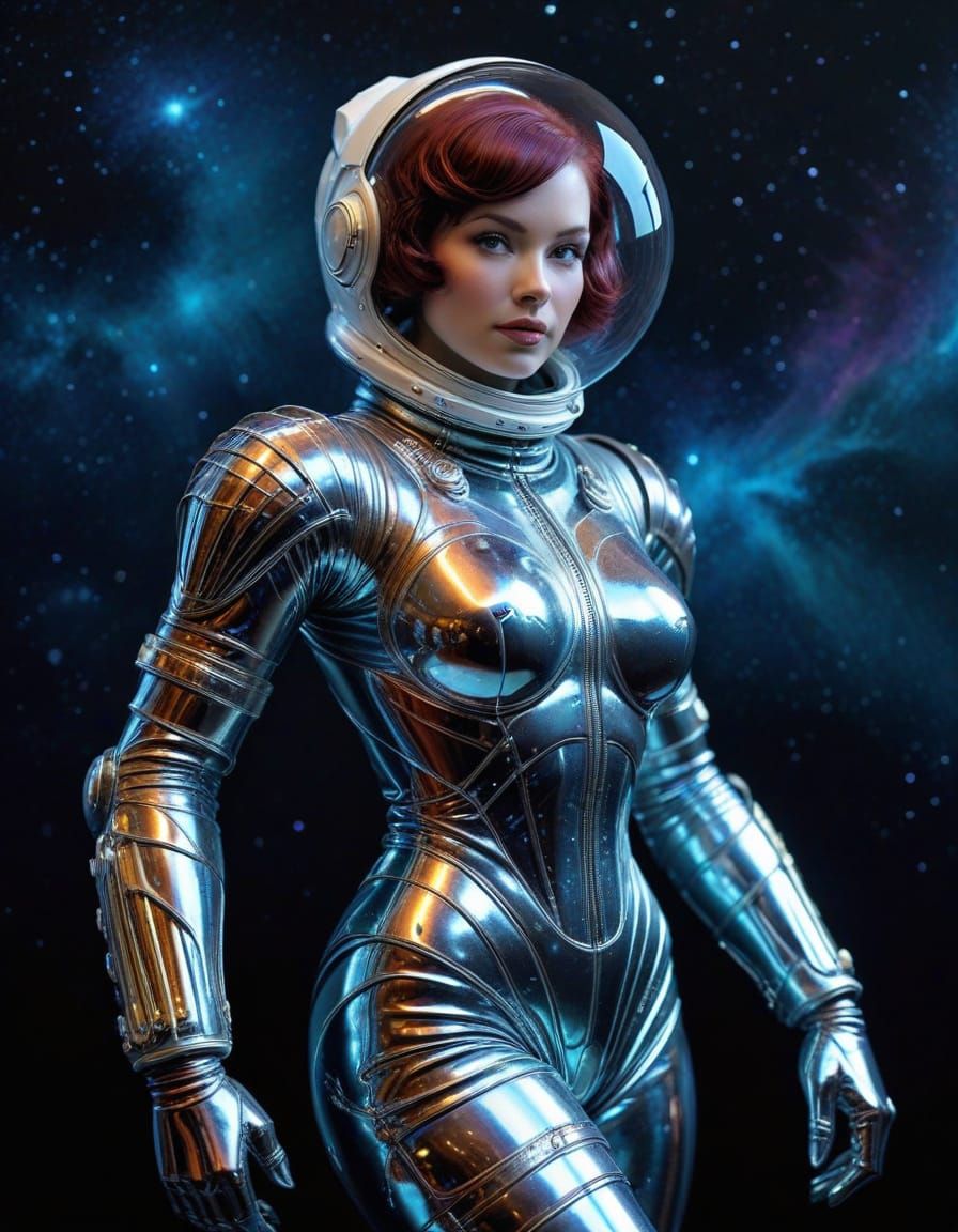Retro Sci-Fi Space Girl in Michelin Suit