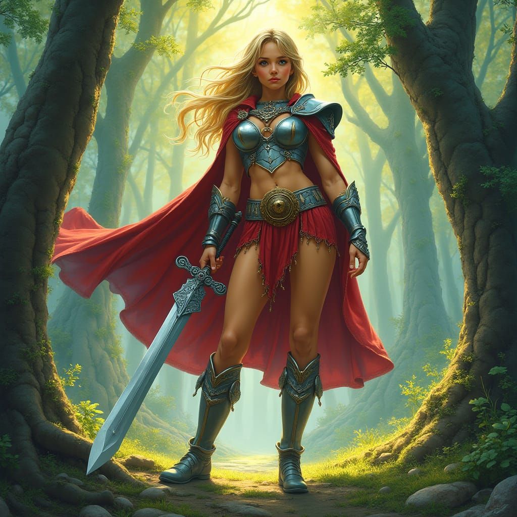 Heroic Princess Daughter of He-Man and Teela in Epic Fantasy...