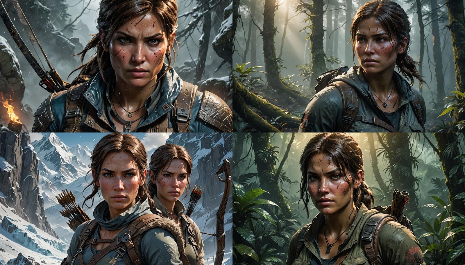 Lara Croft Portrait in Hyperdetailed Digital Art Style