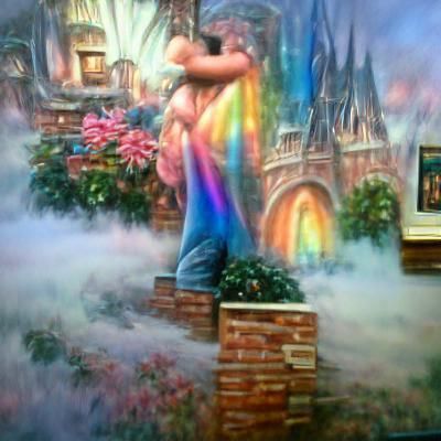 Ethereal Fantasy Scene in Kinkade Style